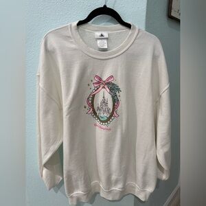 Disney white Sweatshirt with Pink and Blue Castle Design
